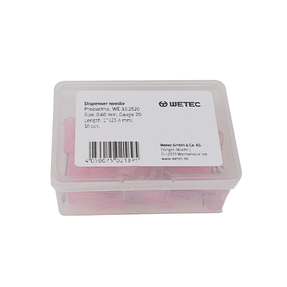 WETEC Dosiernadel, gerade, 1", 0,60 mm / Gauge 20, rosa, Bild 3