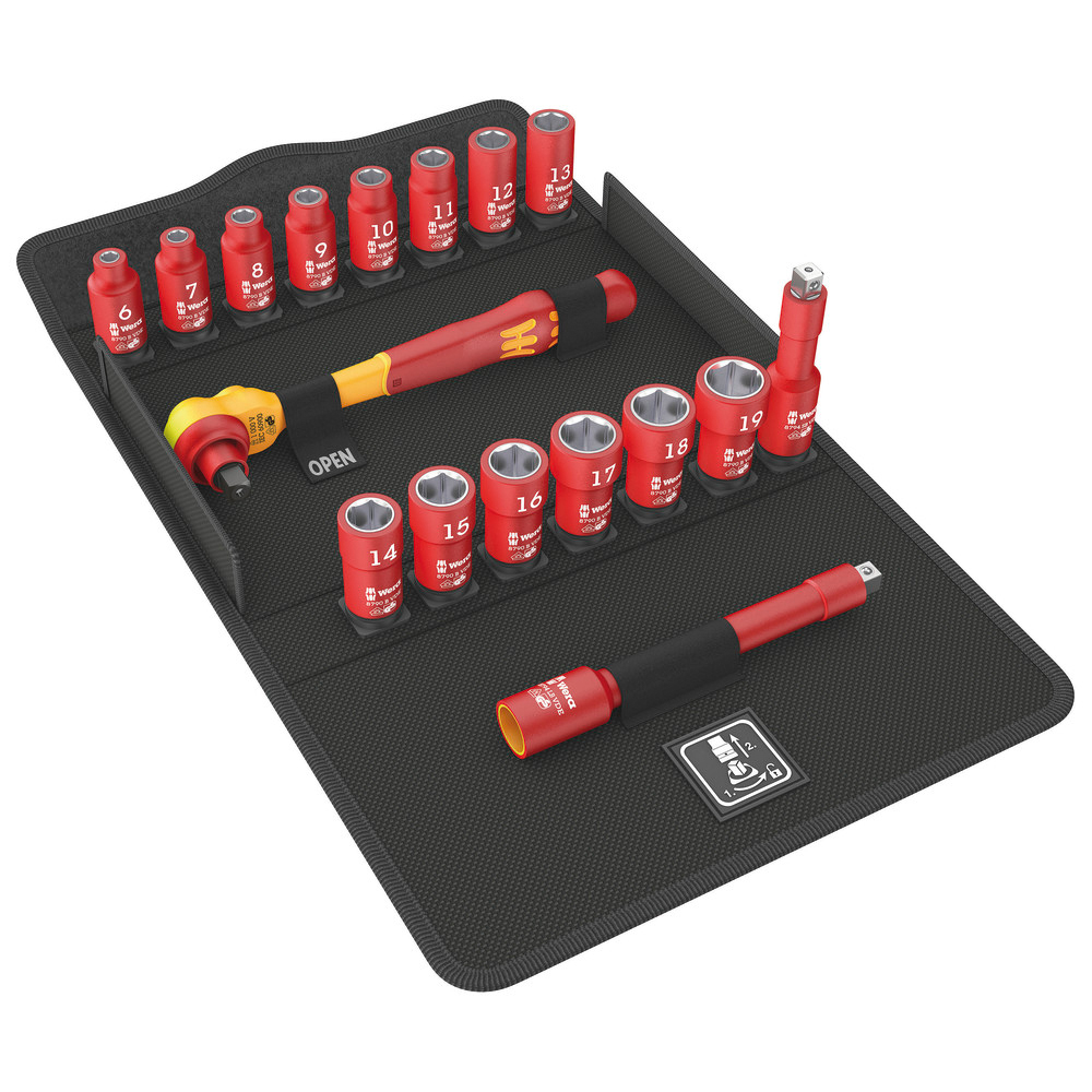 Steckschlüsselgarnitur 3/8" 17-teilig ZYKLOP VDE