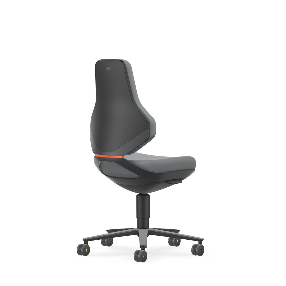 Bimos Drehstuhl Texon, mit Rollen, ESD, Skintec grau, Bild 2