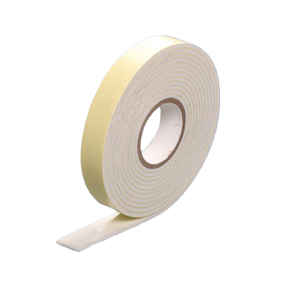 Schaumstoffklebeband, 12,0 mm x 33 m, Stärke 1,0 mm, weiß