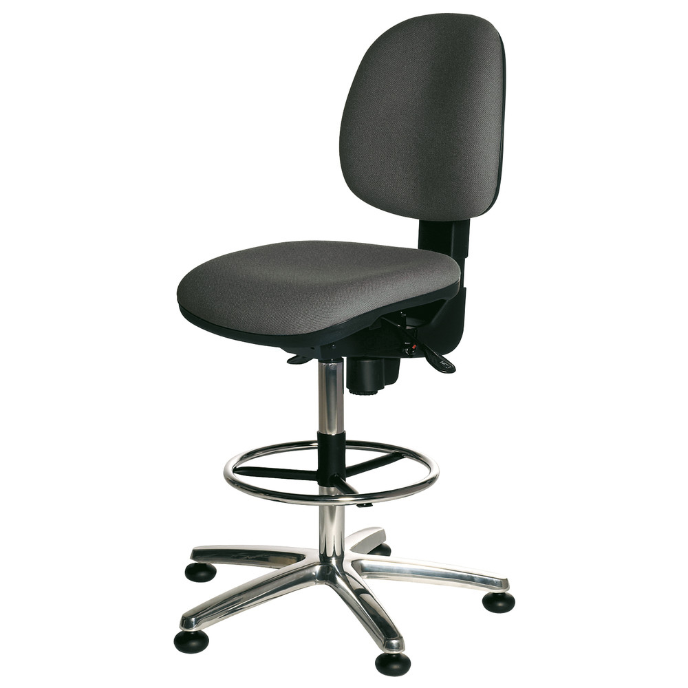 Warmbier Drehstuhl Comfort Chair Hochstuhlversion mit Gleiter, ESD, grau