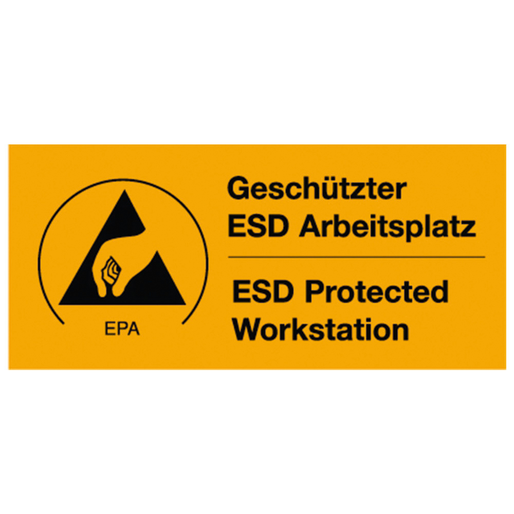 Warnaufkleber "ESD-Arbeitsplatz", ESD