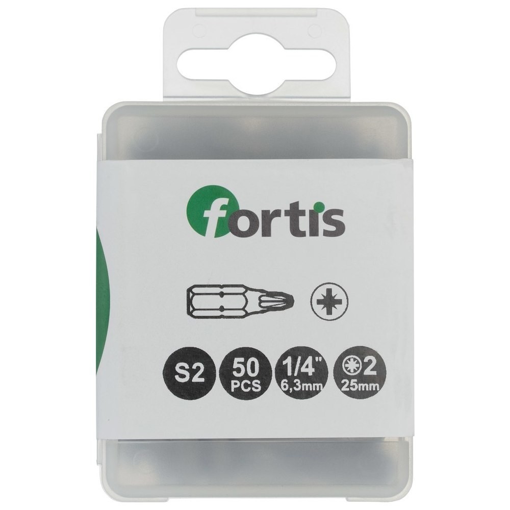 Bit 1/4" DIN3126 C6,3 PZ2 50er Pack FORTIS