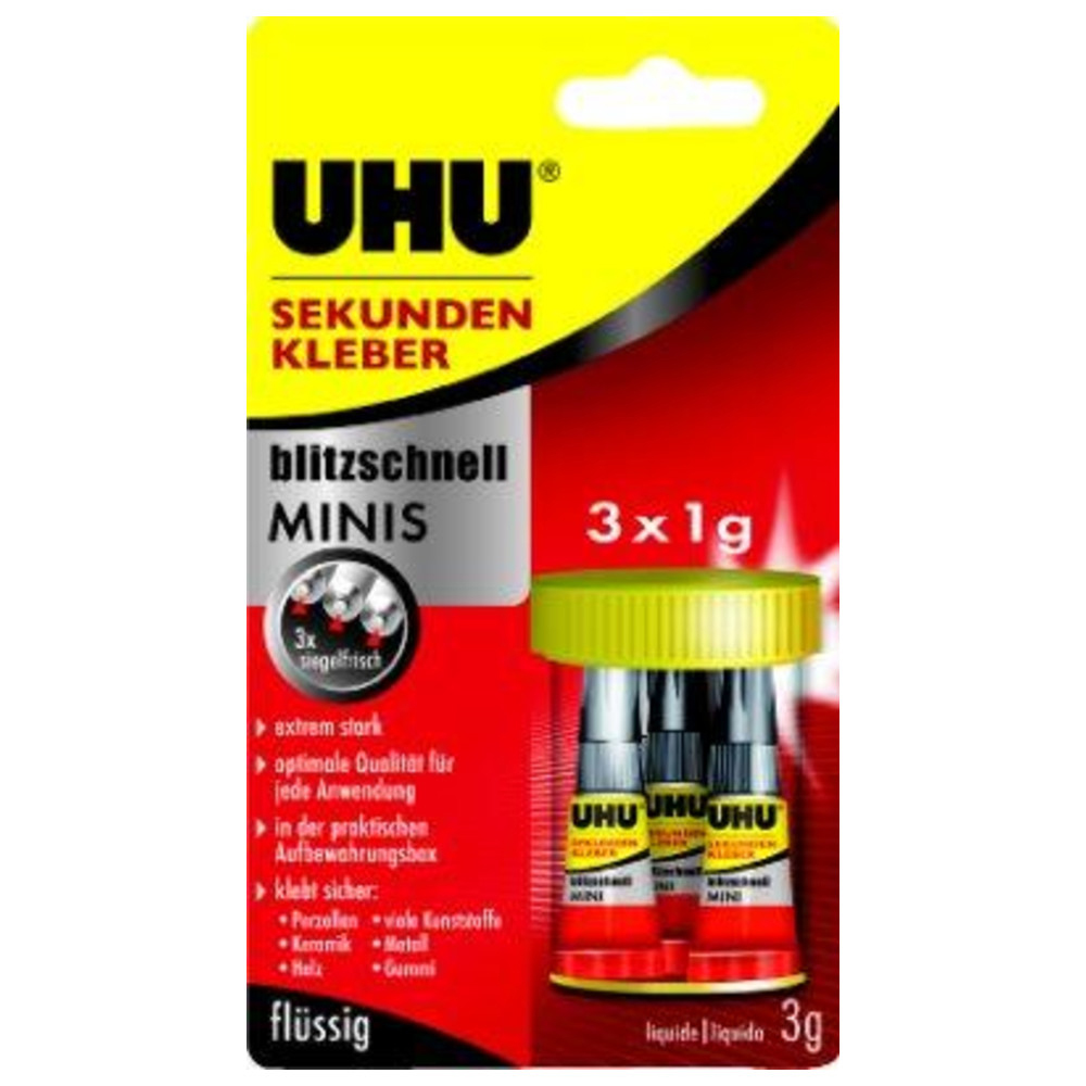super-minis Sekundenkleber 3 x 1 g