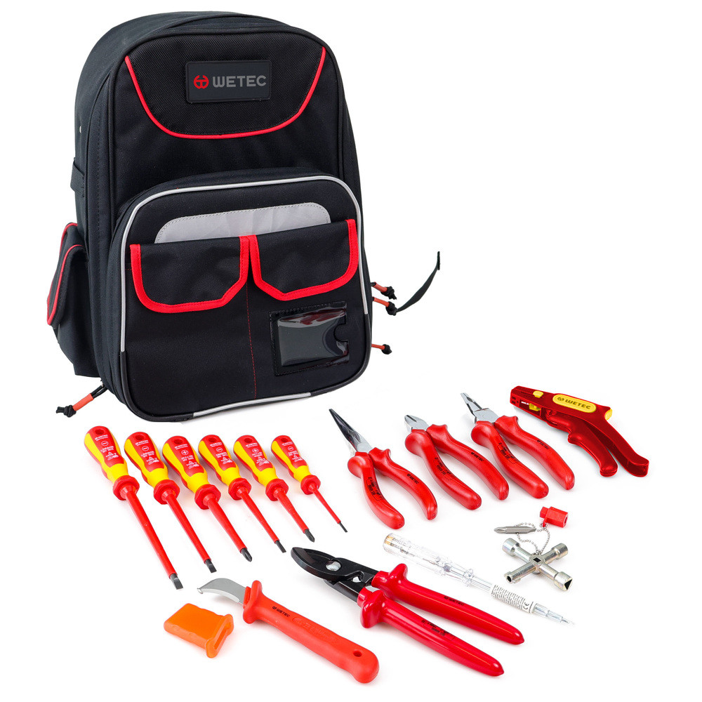 Elektriker-Werkzeugsatz im Rucksack, VDE, 14-tlg.