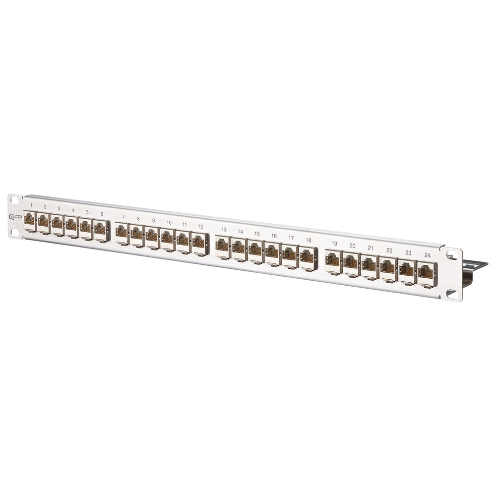 Patchpanel E-DAT, Cat. 6A, 24x8(8), 19" 1HE