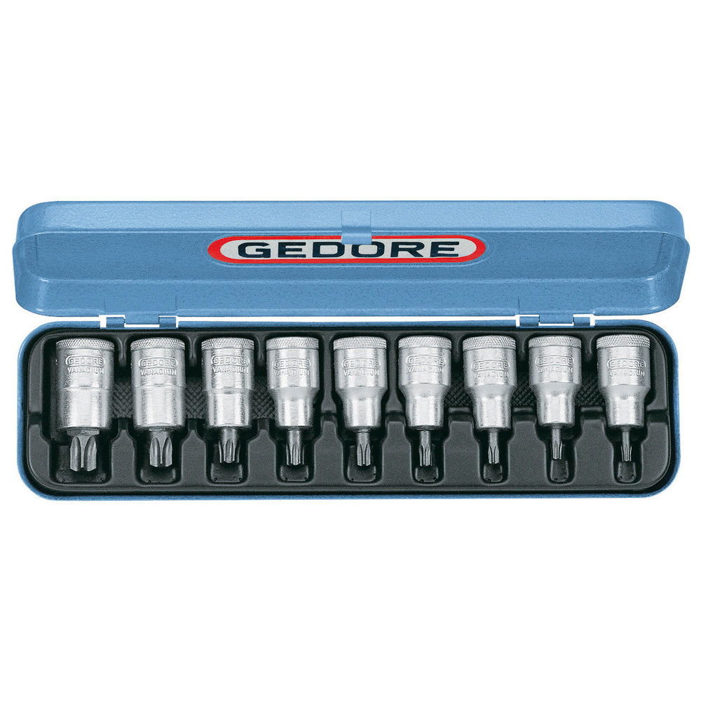 Schraubendreher-Einsatzgarnitur 1/2" 9-teilig T20-60