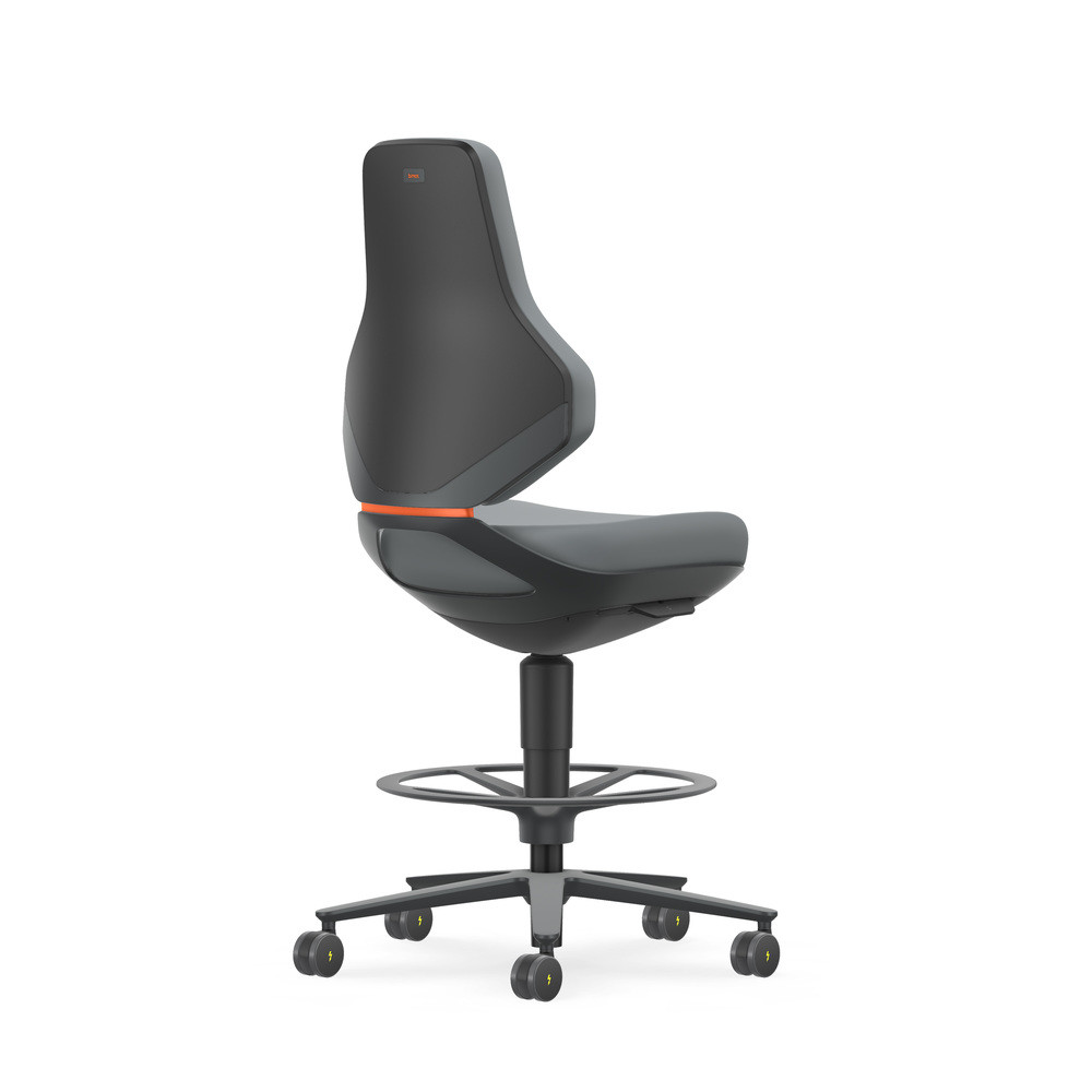 Bimos Drehstuhl Texon, mit Sitz-Stopp-Rolle, ESD, Skintec grau, Bild 2