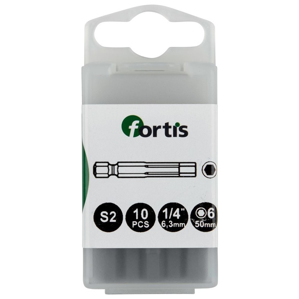 Bit 1/4" DIN3126 E6,3 Hex 6 x50mm 10Stk.FORTIS