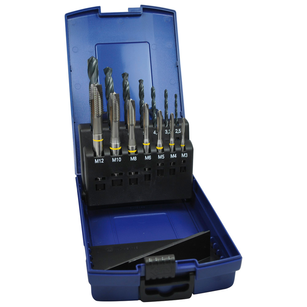Maschinengewindebohrer, DIN 371 B HSSE Set+KLM3-M12 6H DL
