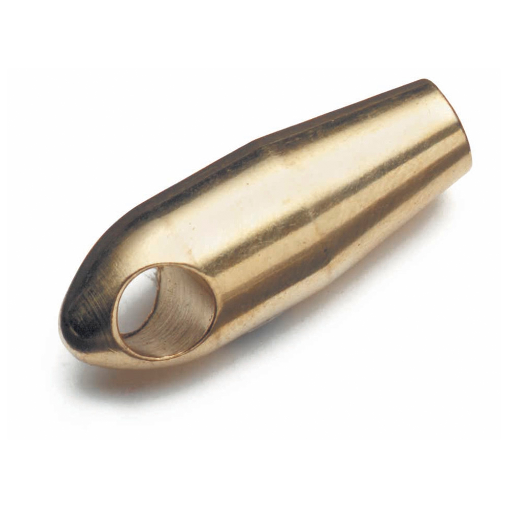 Anfangsbirne mit Innengewinde M5, Zugöse 6 mm Durchmesser, Messing