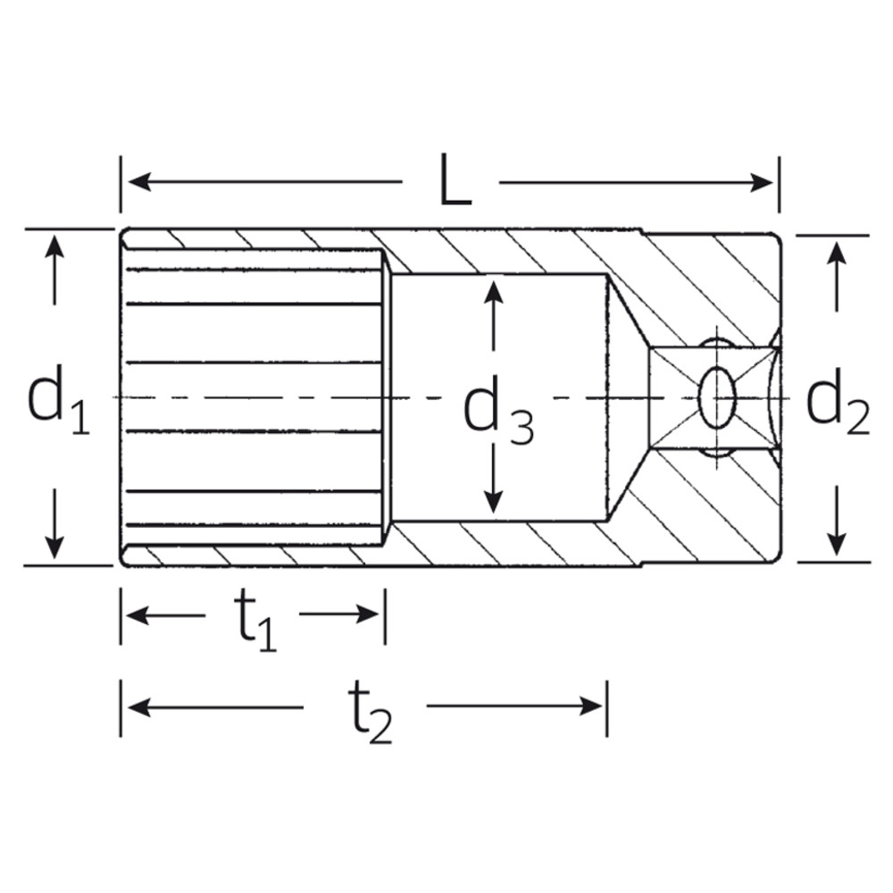 51 Steckschlüsseleinsätze 1/2 10 mm