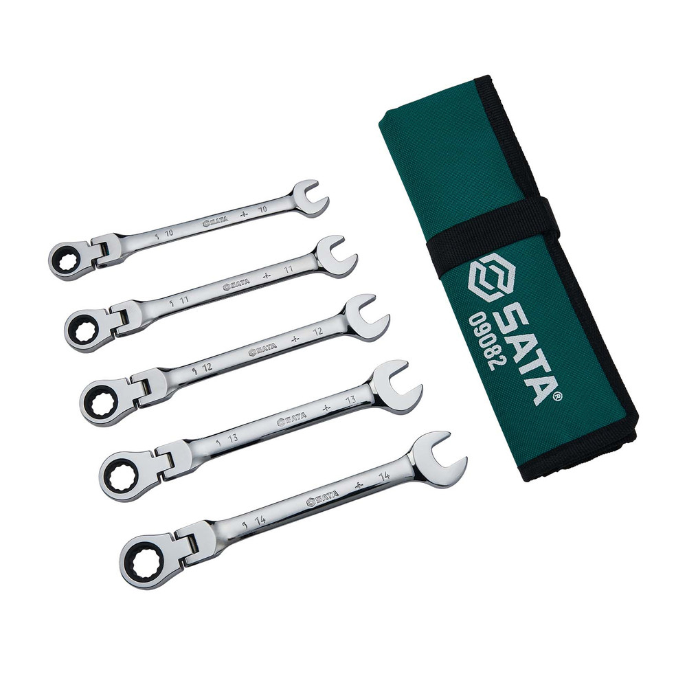 Gelenk-Ratschen-Ringmaulschlüssel-Satz, 5-teilig, 10-14 mm