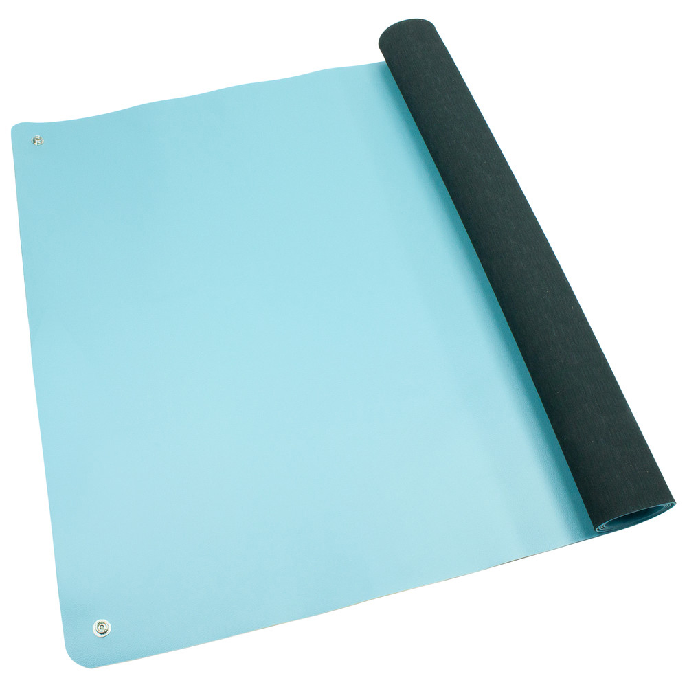 WETEC Tischbelag, ESD, 610 x 1.220 mm, hellblau, gerundete Ecken, 2 x 10 mm DK