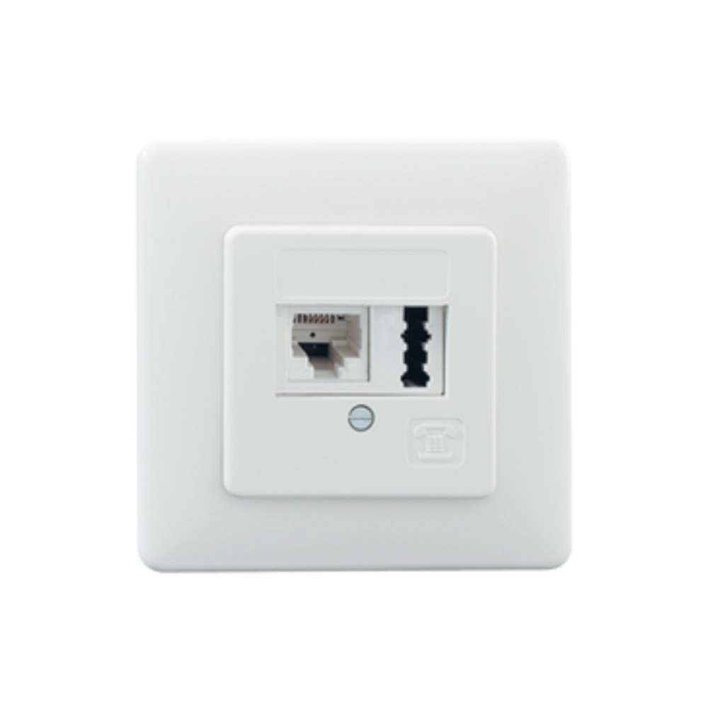 Anschlussdose IAE/UAE 8 (6) -TAE6 F+N, UP, komplett, reinweiß