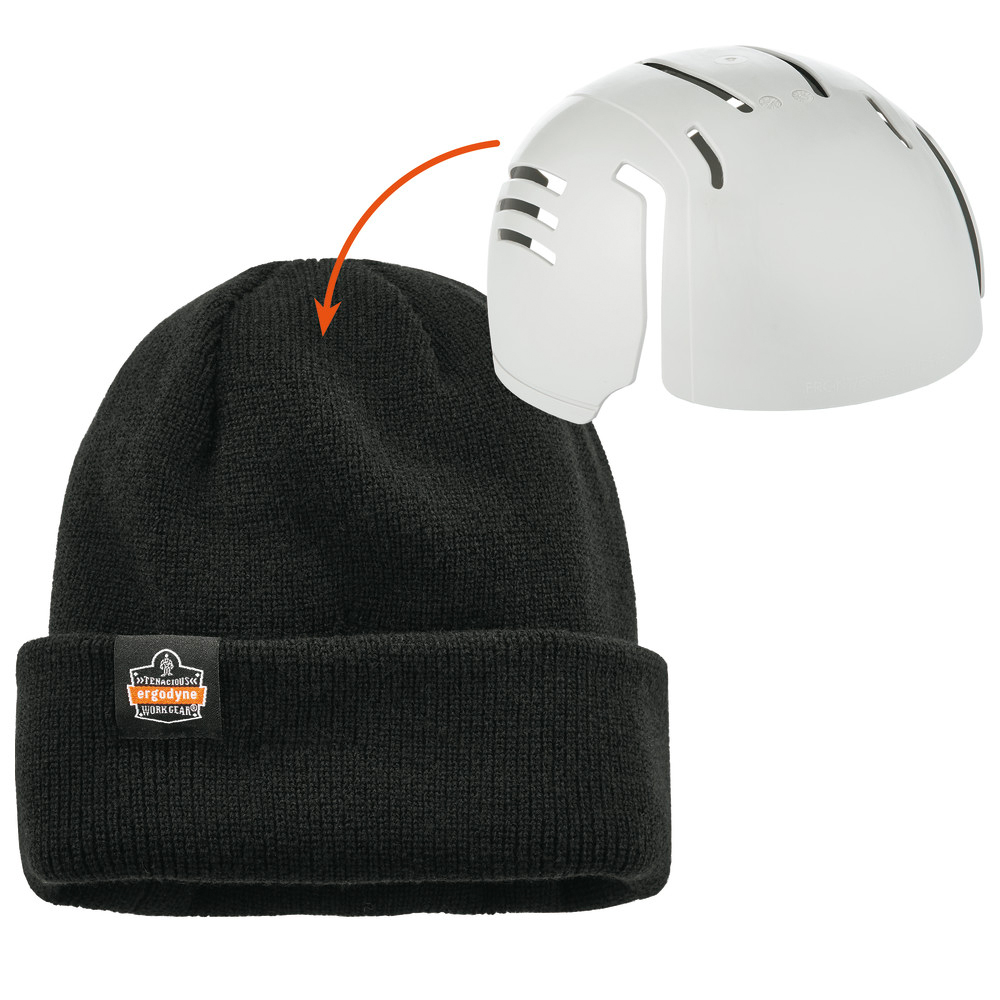 Feinstrickmütze N-Ferno 6811ZI, mit Anstoßkappe, schwarz