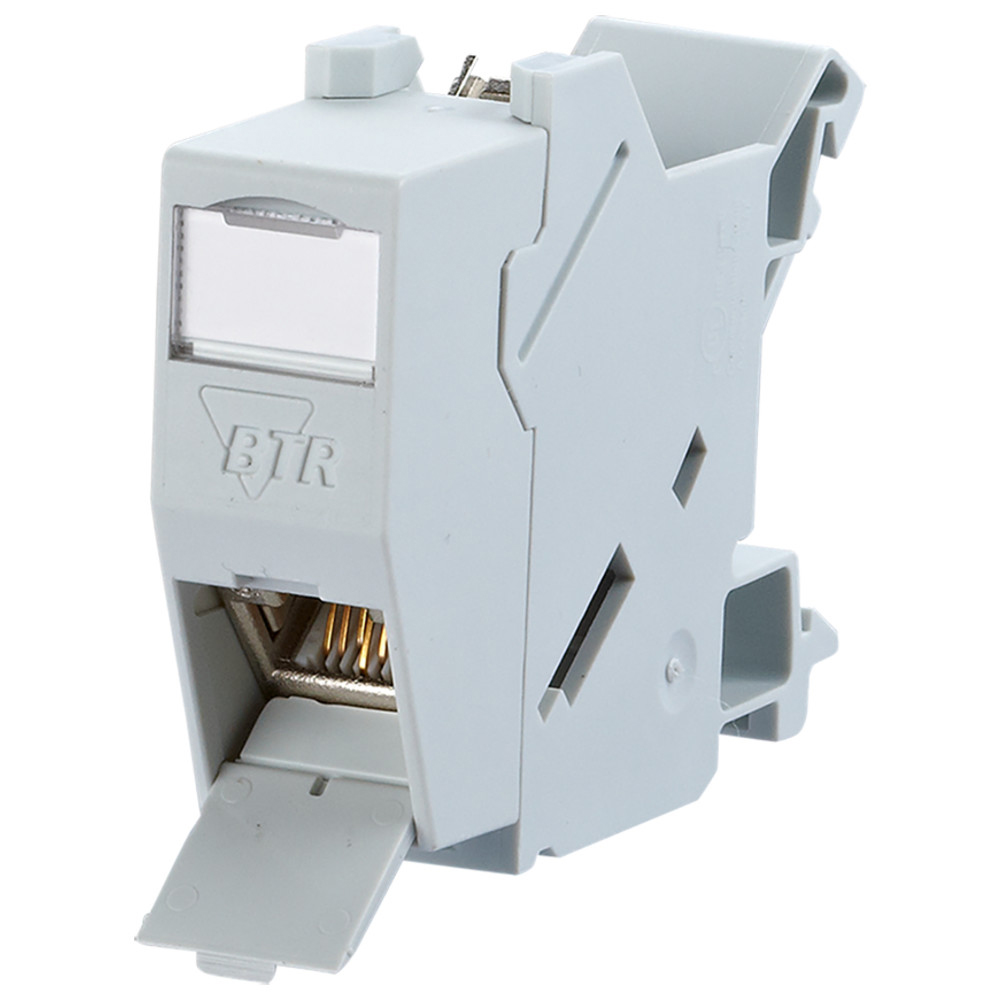 Steckverbinder E-DAT modul REG 8(8) IP20, Cat. 6, lichtgrau