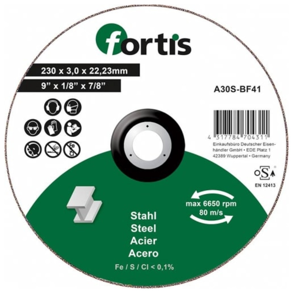 Trennscheibe Stahl 230 x 3,0mm gerade