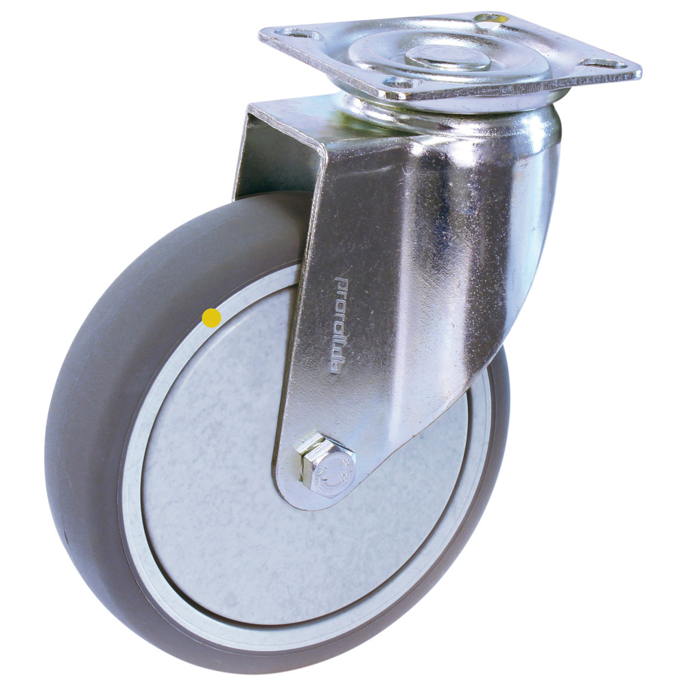 Lenkrolle mit Anschraubplatte, ESD, 100 mm, ohne Feststeller