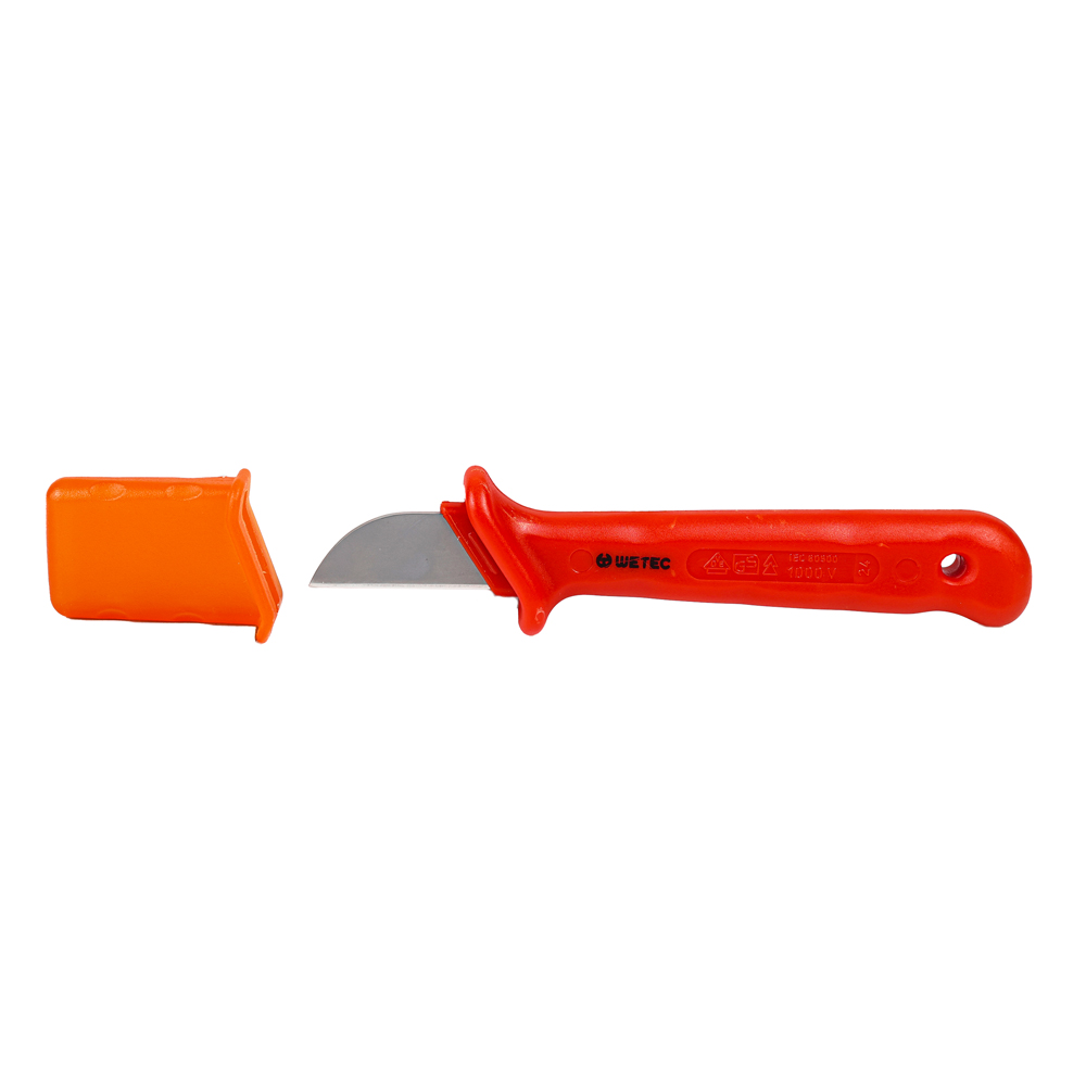 Kabelmesser, gerade Klinge, mit Kappe, VDE