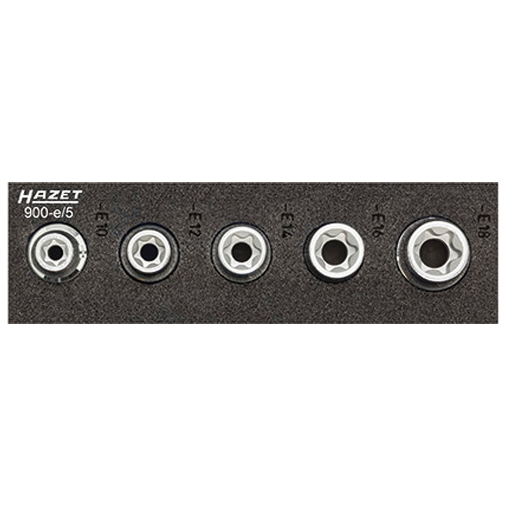 TORX Steckschlüssel-Satz (1/12) 900-E/5 - Vierkant hohl 12,5 mm (1/2 Zoll) - A