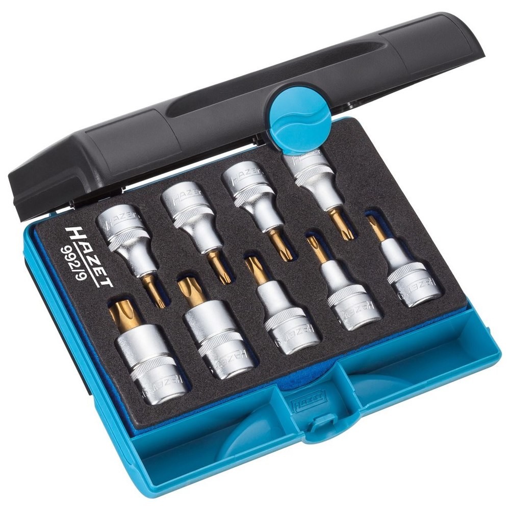 Schraubendrehereinsatz- Satz 1/2" T20 bis T60 9-teilig Hazet