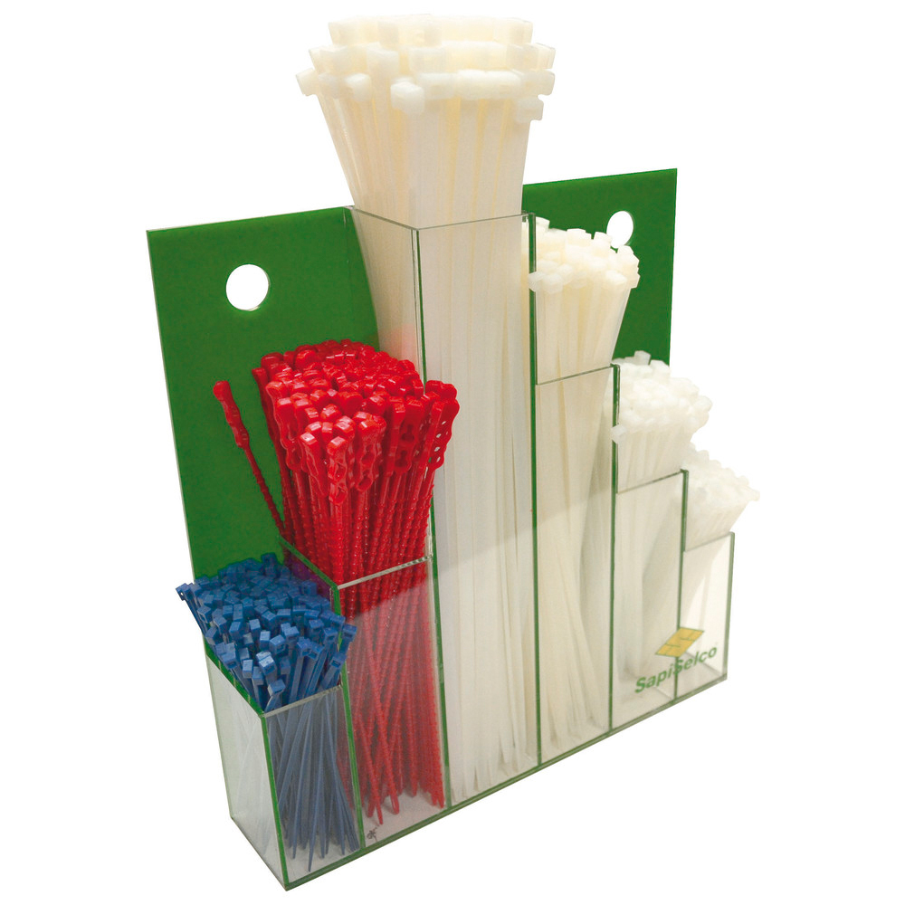 Kabelbinder-Set Nylon 600-teilig Wanddispay