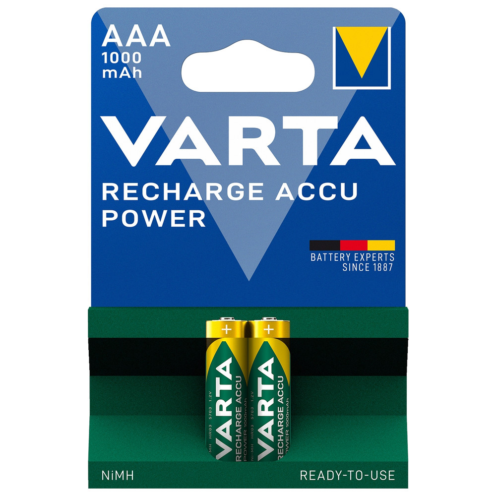 Akku-Batterie AAA/Micro, Ni/MH, 1,2 V, 1.000 mAh, 2 Stück