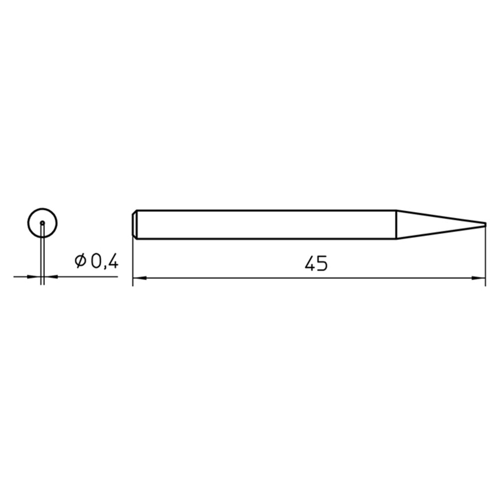 Lötspitze Serie SPI Nadelform, SPI15 210/Ø 0,4 mm, gerade
