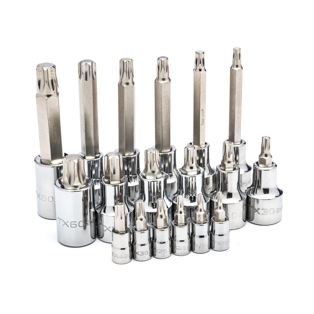 1/4" & 1/2" Torx-Bitsteckschlüssel Satz, 18-tlg, T10-T60