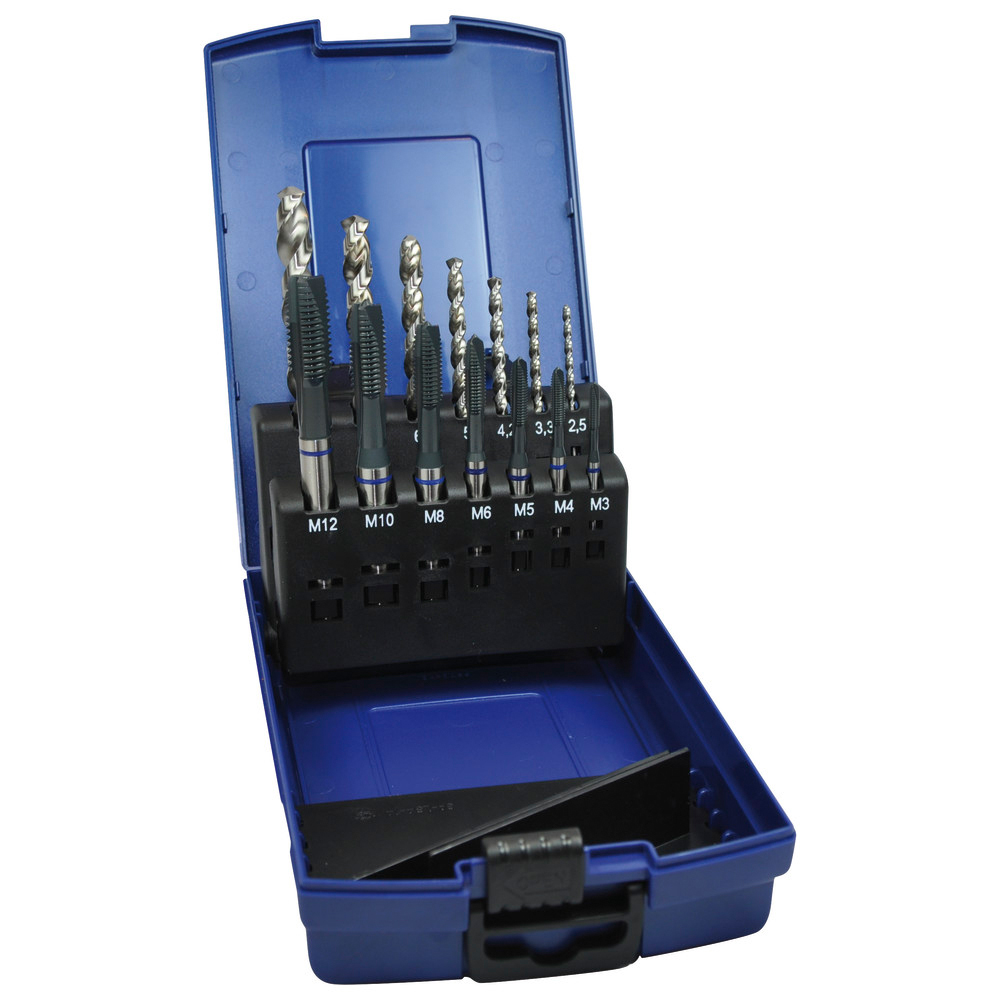 Maschinengewindebohrer, DIN 371 B HSSE Set+KLM3-M12 vap VA 6H DL