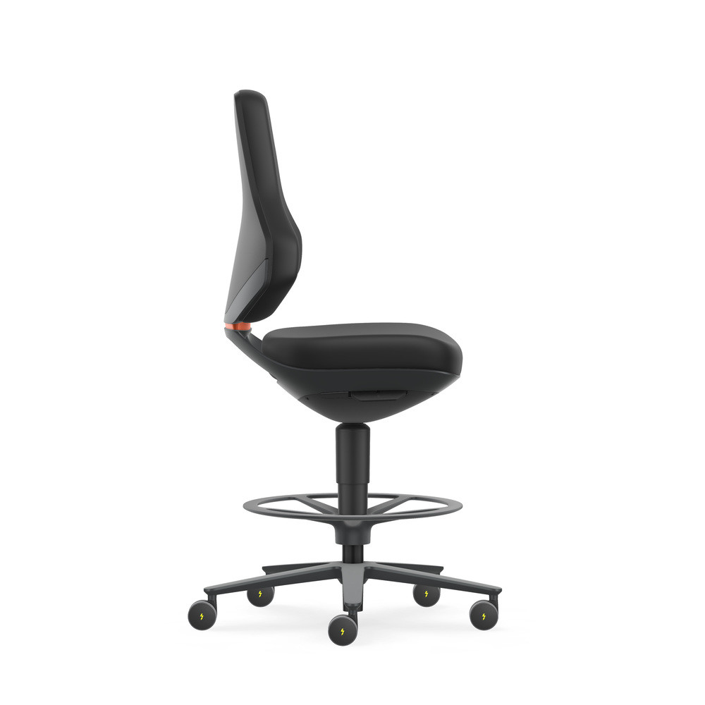 Bimos Drehstuhl Texon, mit Sitz-Stopp-Rolle, ESD, Skintec schwarz, Bild 2