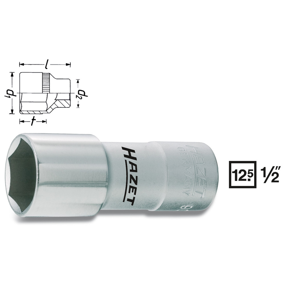 Zündkerzen-Steckschlüssel-Einsatz 900MGT - Vierkant hohl 12,5 mm (1/2 Zoll) - A