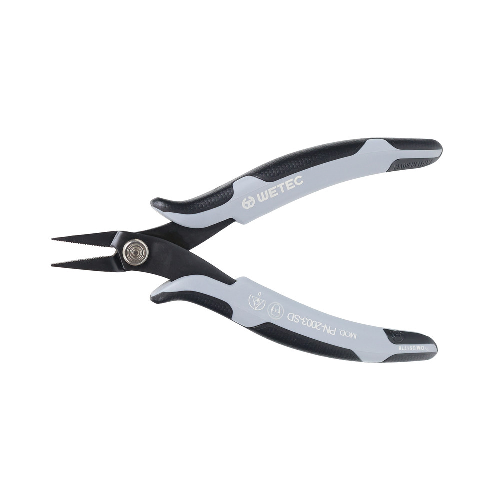 WETEC ECO Mini-Flachzange, kurz, Greifflächen geriffelt, 3,0, ESD-Griffe, Bild 2