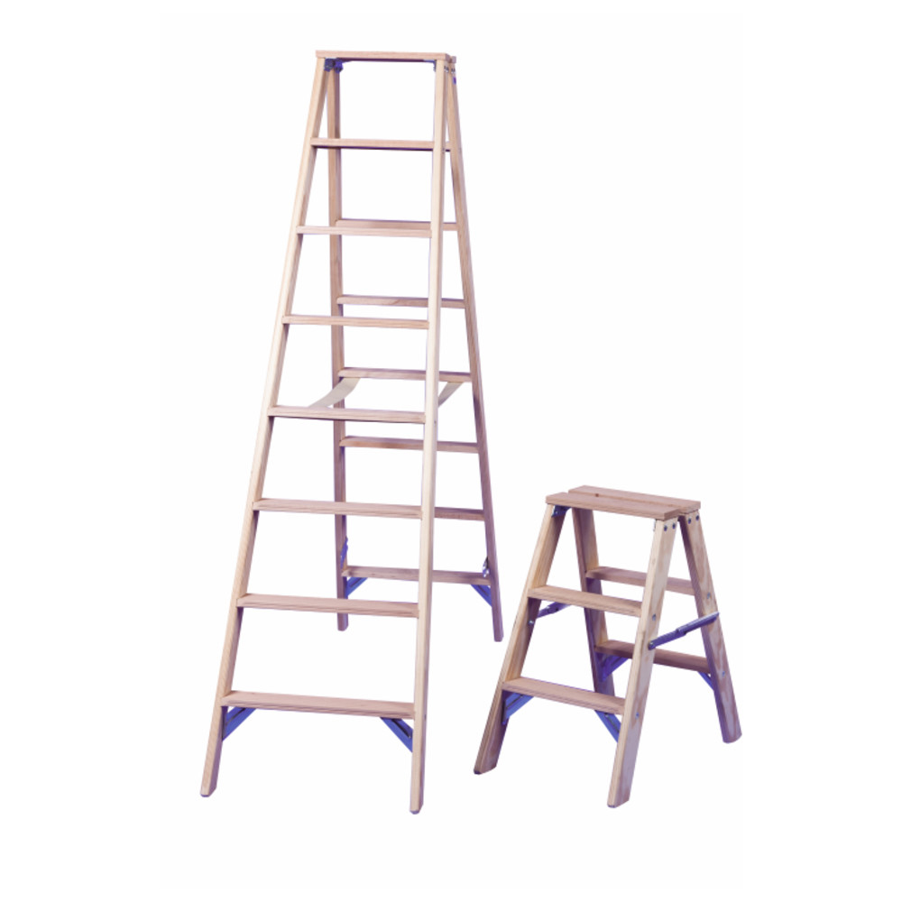 Holzstufenleiter, 2 x 6 Stufen, Holmlänge 1,42 m