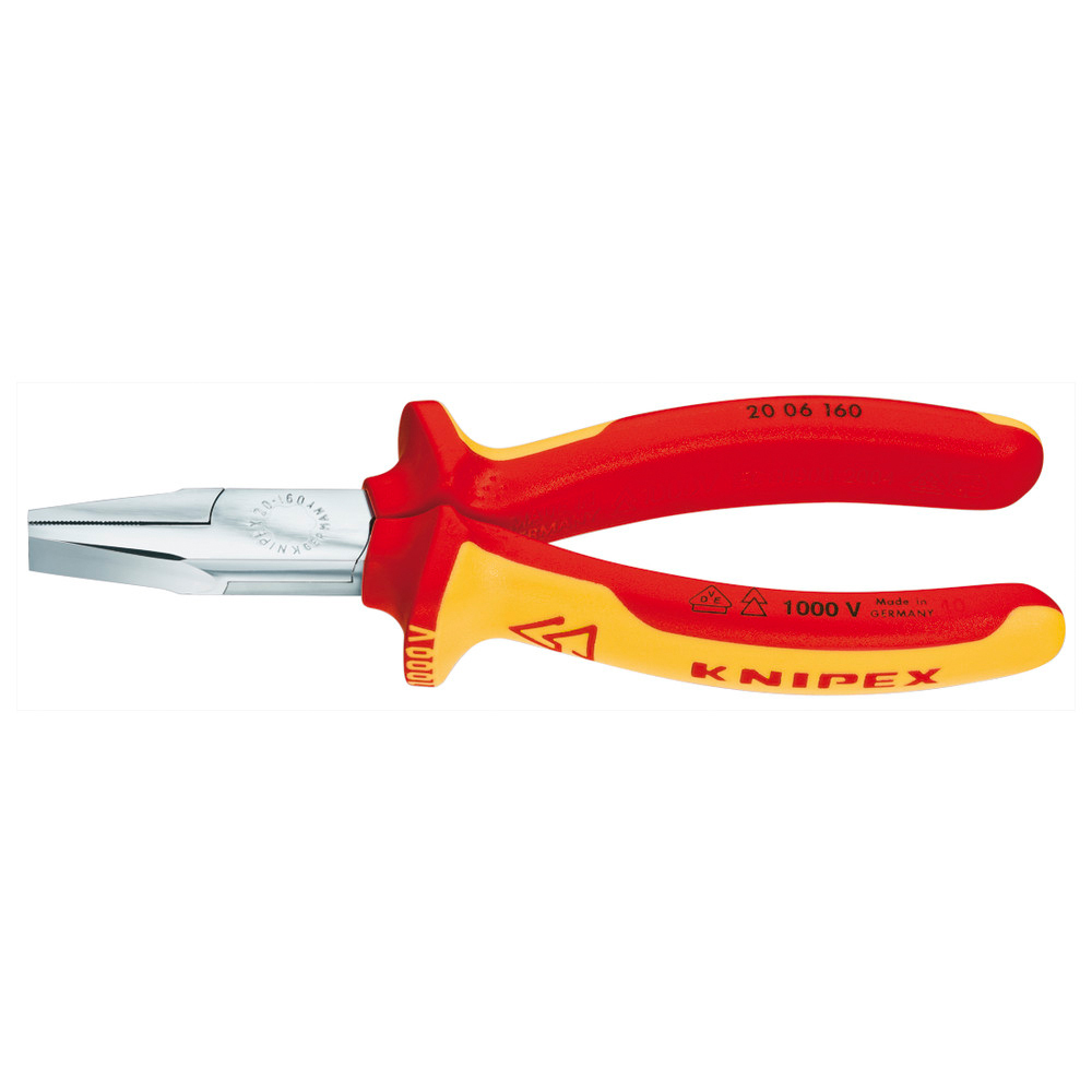 Flachzange VDE 160 mm mit Mehrkomponenten Griff