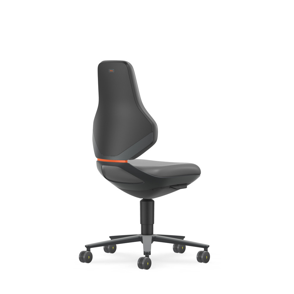 Bimos Drehstuhl Texon, mit Rollen, ESD, Kunstleder grau, Bild 2