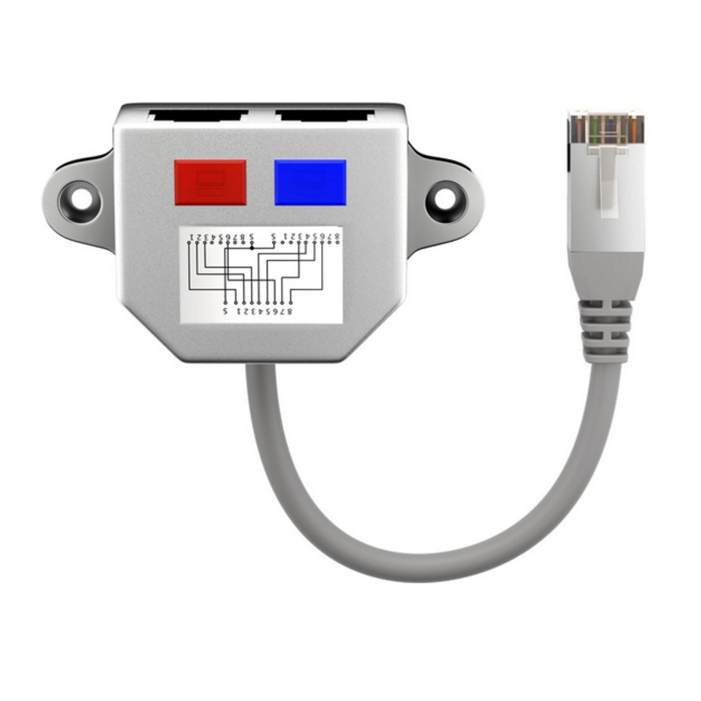 Kabel-Splitter, Y-Adapter, Ethernet + ISDN, geschirmt