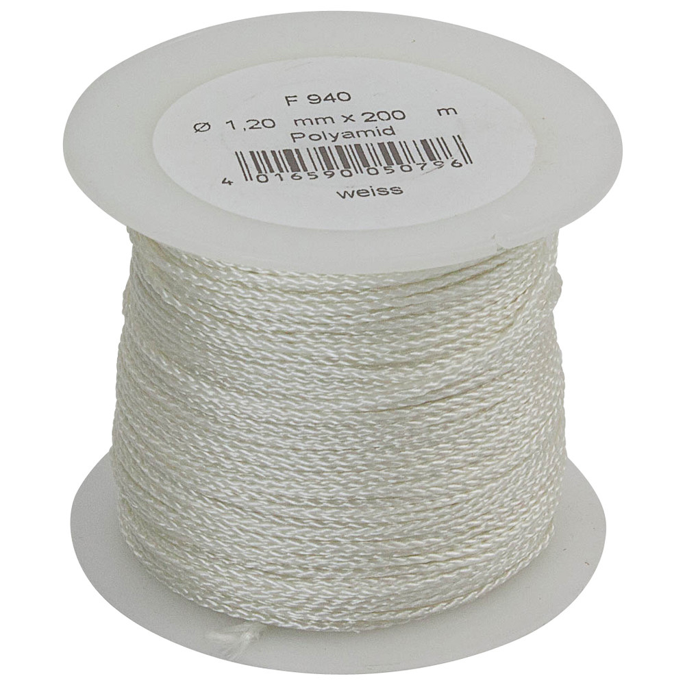 Faserseil, geflochten, Polyamid D 1.2 MM, 1,2 mm, 200 m, geflochten