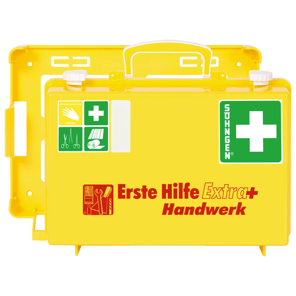 Erste-Hilfe-Koffer Extra+ Handwerk, DIN 13157, gelb