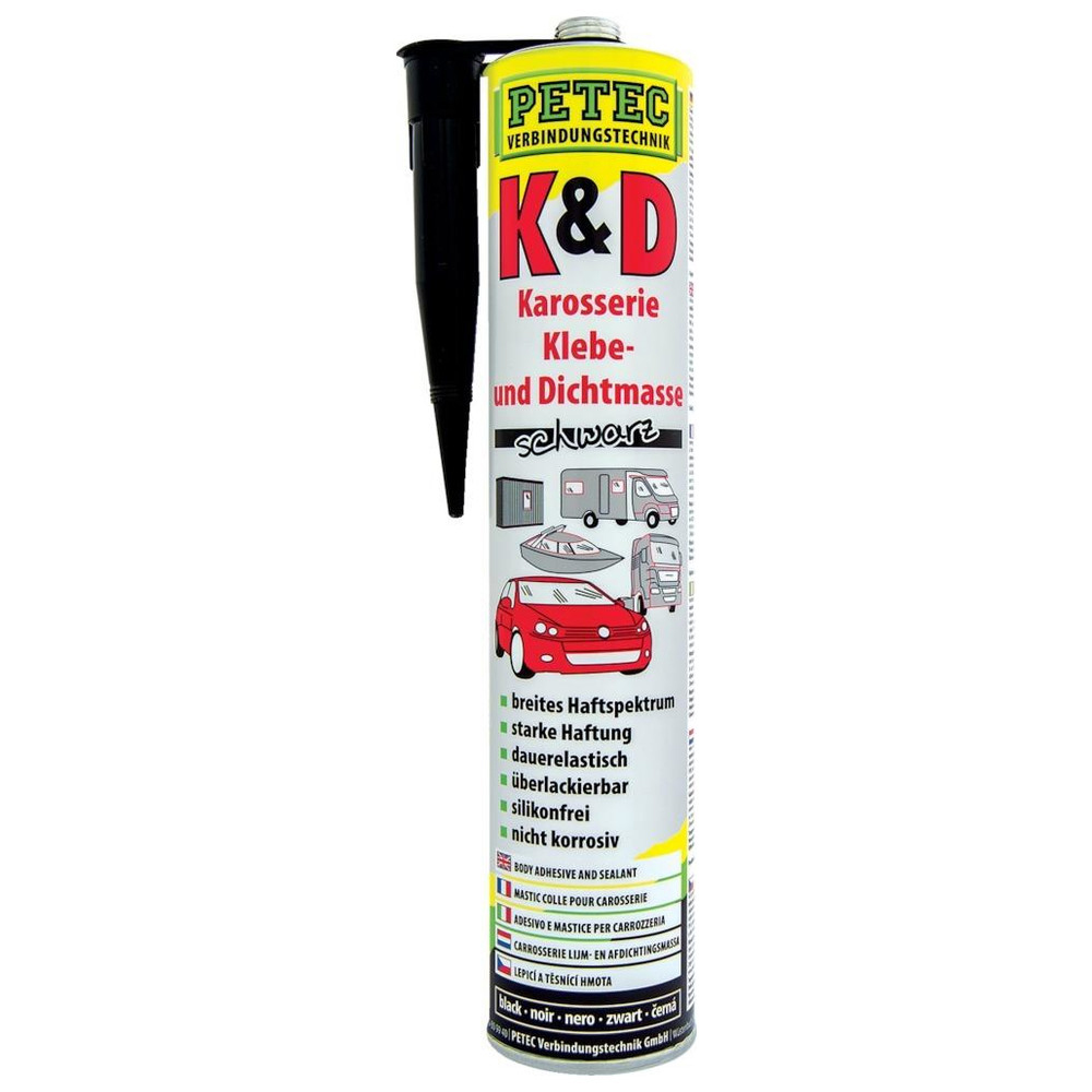K+D Karosserie Kleb- Dichtmasse, schwarz,310 ml
