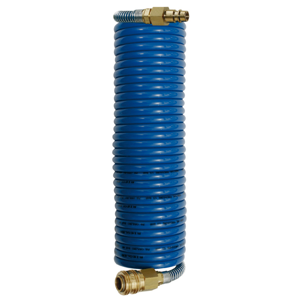 Spiralschlauch mit Stecknippel und Kupplung, PA, 6,3 x 7,9 mm, 5 m