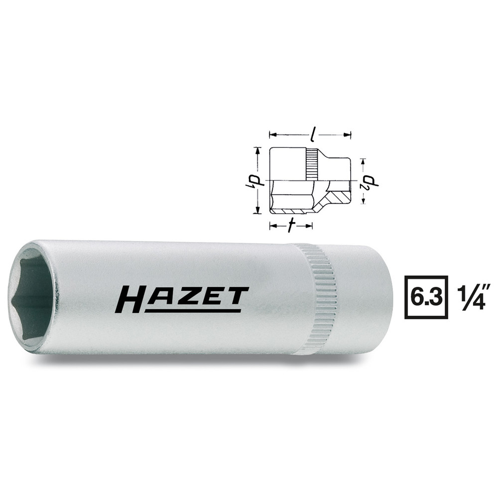 Steckschlüssel-Einsatz (6kt.) 850LG-4 - Vierkant hohl 6,3 mm (1/4 Zoll) - Außen