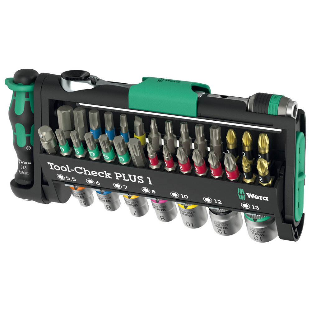 Bits-Sortiment mit Ratsche + Nüssen Tool-Check PLUS 1