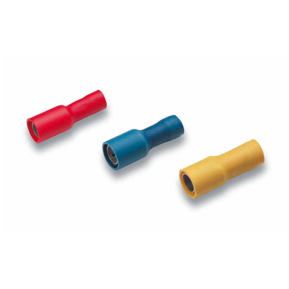 Rundsteckhülse, isoliert, 1,5-2,5 qmm, Steckerdurchmesser 5 mm, blau, PVC
