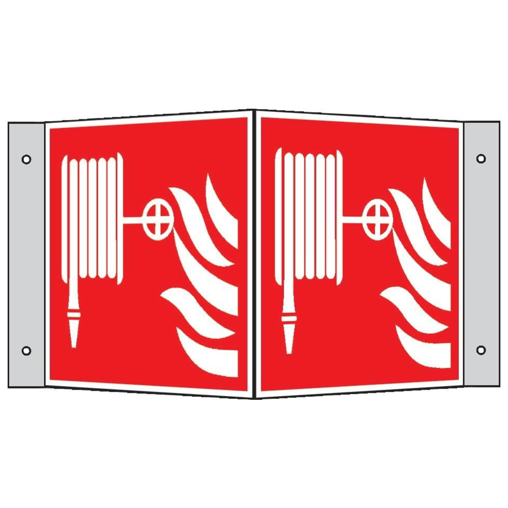 Brandschutzschild Alu Löschschlauch Winkelschild 200 x 200 mm