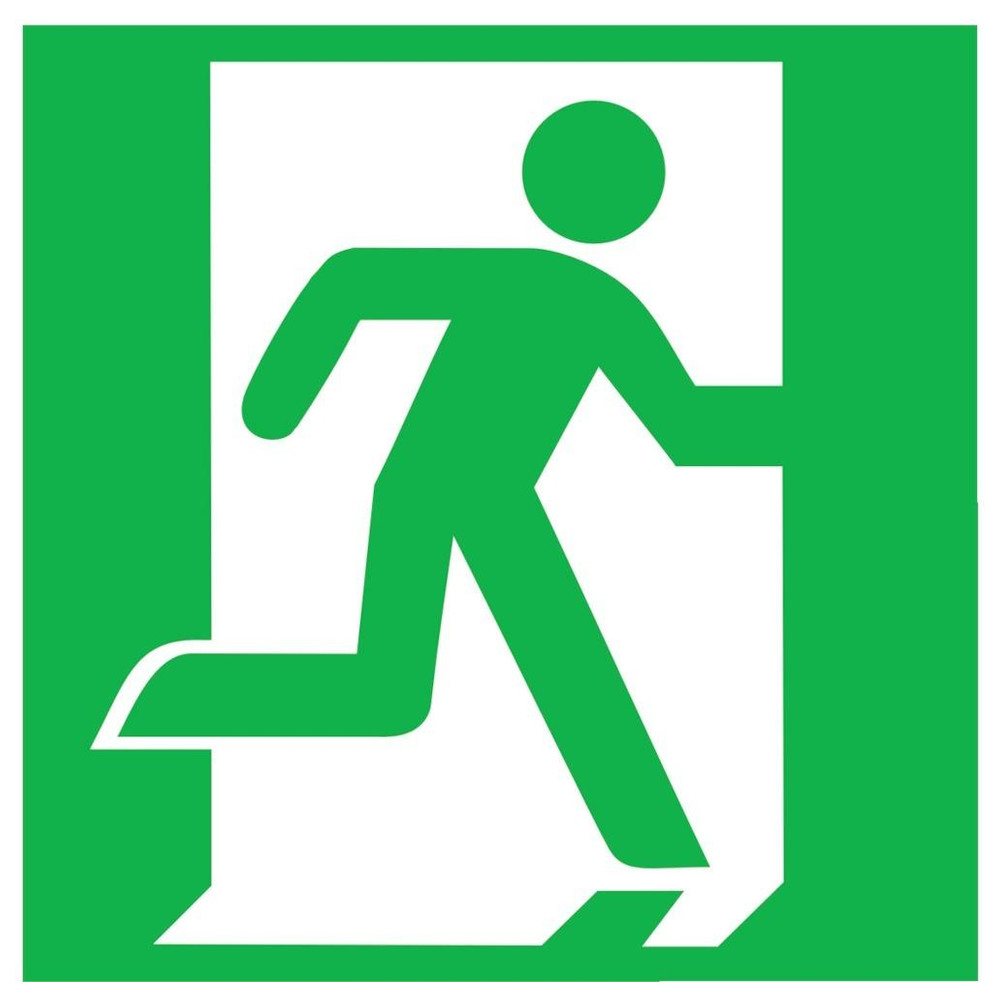 Rettungszeichen 150 x 150 mm, Alu Rettungsschild Notausgang rechts