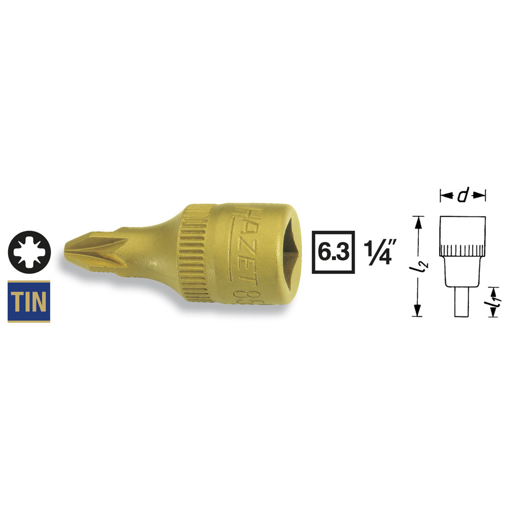 Schraubendreher-Steckschlüsseleinsatz 8507-PZ2 - Vierkant hohl 6,3 mm (1/4 Zoll