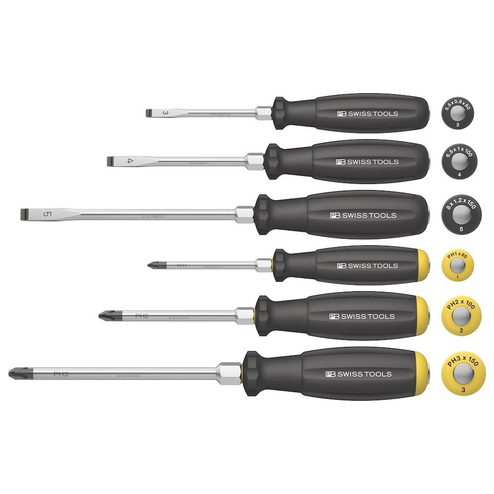 Schraubendreher-Satz 6-teilig Schlitz/PH Schlagkappe PB SwissTools