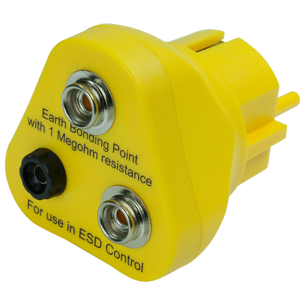 WETEC Erdungsbaustein, ESD, 2 x 10 mm DK, 1 x 4 mm Bananensteckerbuchse